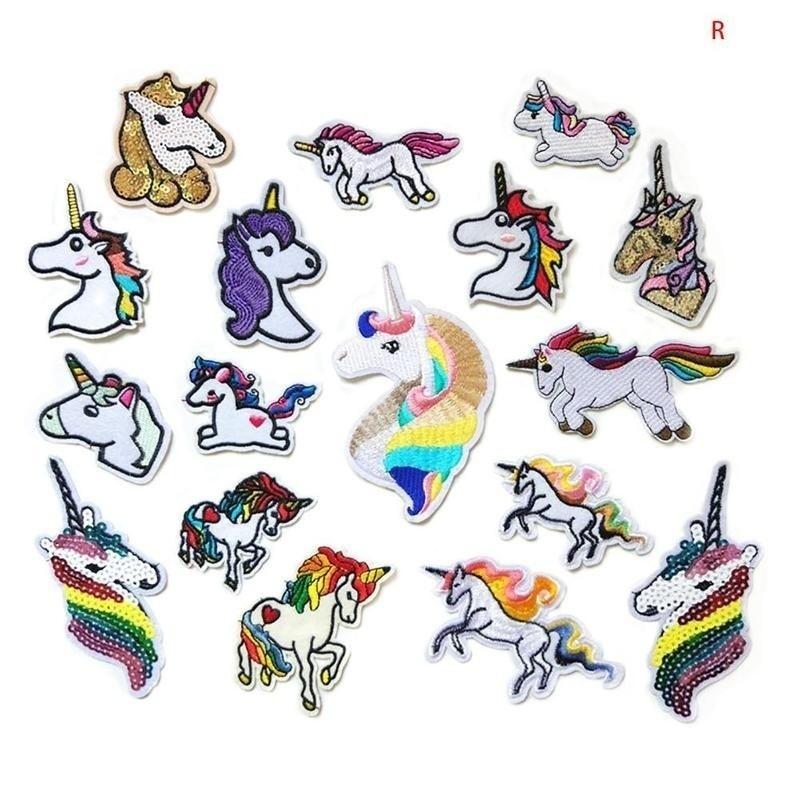 

17 шт./компл. вышитая лошадь пони радуга сердце фантазия пришитая нашивка на одежду