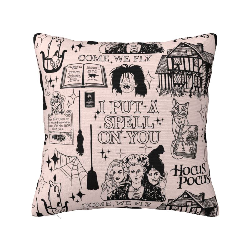 Custom Hocus Pocus Halloween Sanderson Sisters Throw Pillow Case Modern Cushion Cover Square Pillowcase