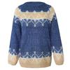 Fashion Women  Long Sleeve Leoaprd Print Patchwork Knitted Warm Sweater
