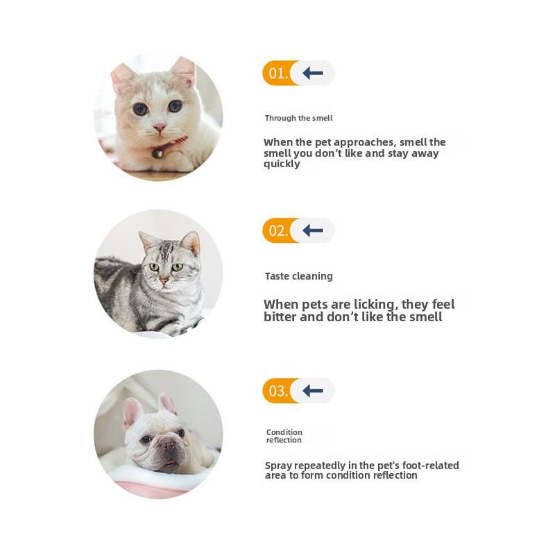 500ml Haustier No-Go Spray Innen-/Außentrainingshilfe, um Hunde & Katzen am Pinkeln, Kauen & Kratzen zu hindern Anti-Haustier-Spray