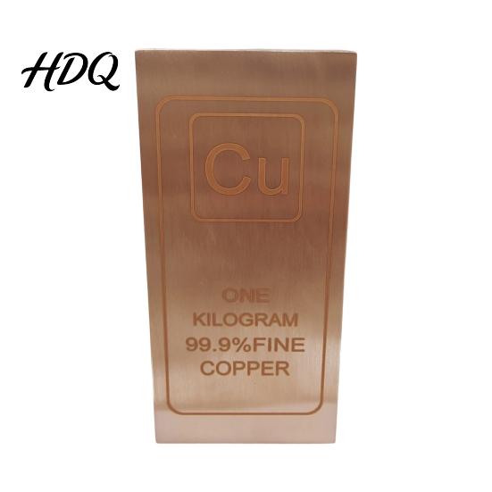 Solid Copper Collectible Bar Ornament High Purity Decorative Ingot Natural Decor Table Display Art