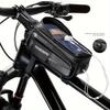 Handyhalter Tasche für Fahrrad Fahrradzubehör Vorderrahmen Lenker Oberrohr Handy Tasche mit Regenschutz Kompatibel mit Handys unter 6,8 Zoll
