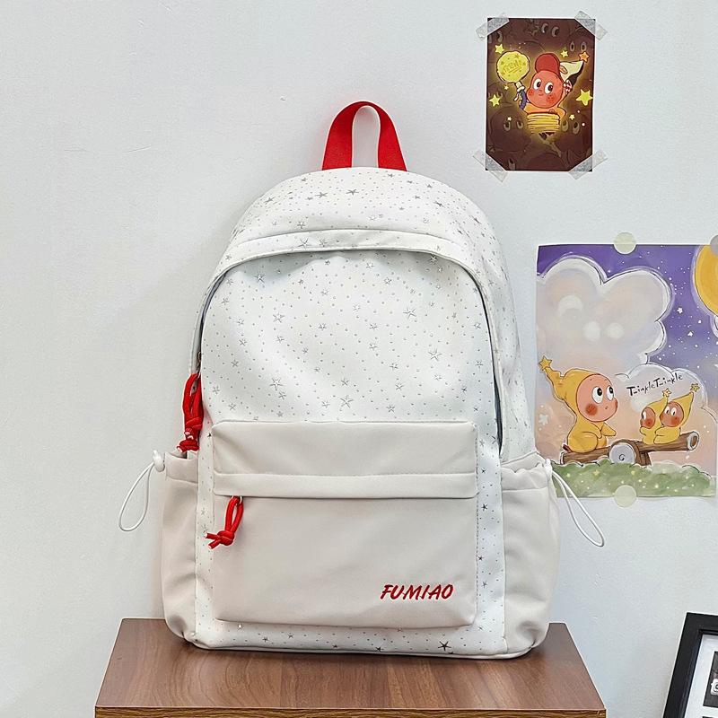 Schoolbag High-value schoolbag Female college student Large capacity Mori print cute backpack Junior high school student lightweight travel backpack