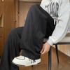 Pure Cotton Knitted Straight Line Pleated Men's Spring and Autumn American High Street Loose Wide-leg Floor Casual Trousers