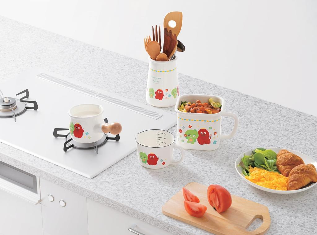 Toyoho Gachapin & Mukku Enamel Measuring Cup, White, Small, GMJ-2403