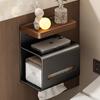 Toilet Walnut Tissue Box Toilet Storage Rack Wall Mounted Drawn Paper Toilet Paper Placement Box Toilet Roll Paper Rack