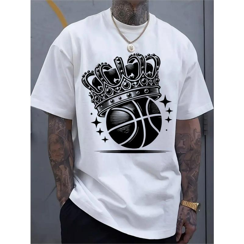 European sizes Men's Casual Sportswear Short-sleeved Shirt, Trendy 2D Printed Pattern, Stretchy and Comfortable