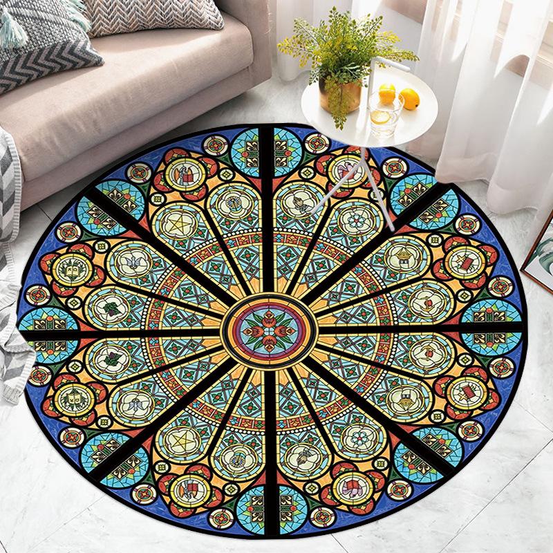 Kulatá podlahová rohož Koberec do obývacího pokoje Skandinávská výzdoba ložnice Plyšový koberec Velká plocha