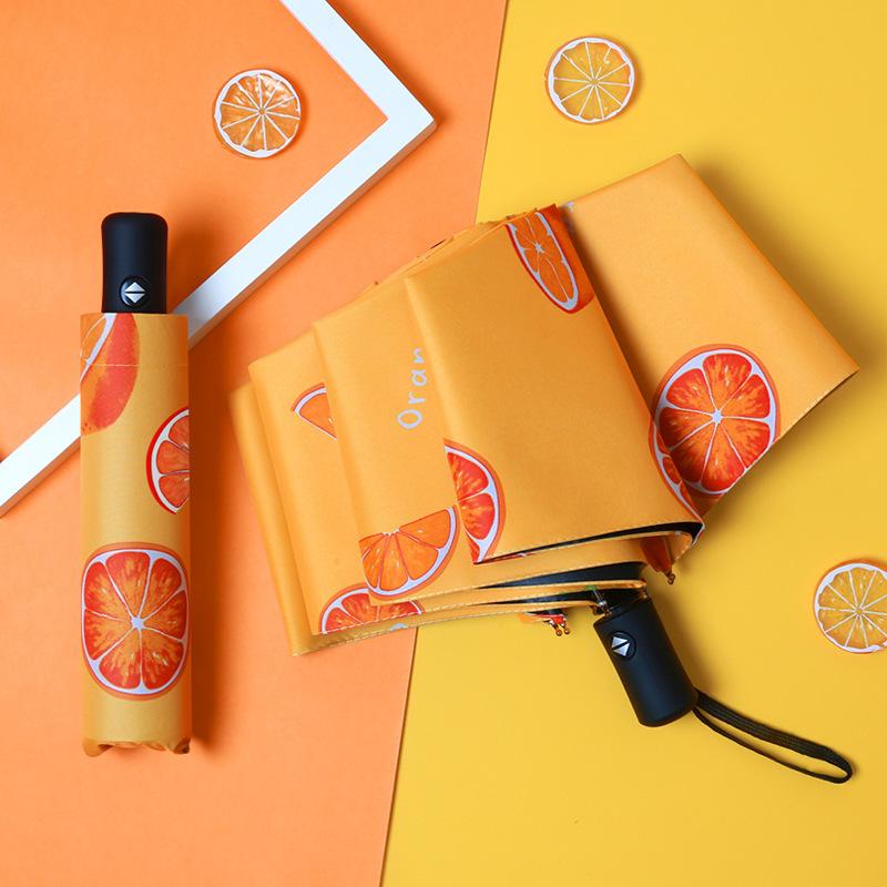 Fruit automatic umbrella wholesale vinyl sunscreen UV protection weather and rain dual-purpose advertising umbrella custom printable LOGO
