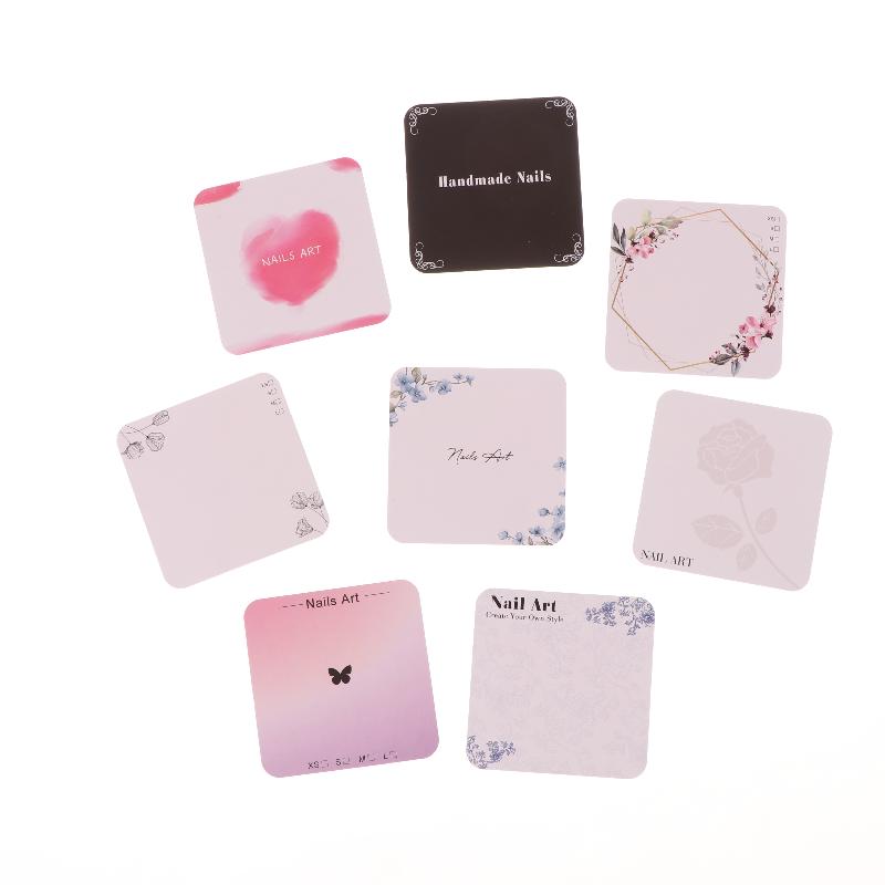 20 Sheets Press On Nail Bottom Flower Pattern Cardboard Photo Prop Handmade False Nail Art Tips Display Show Card Manicure Tools
