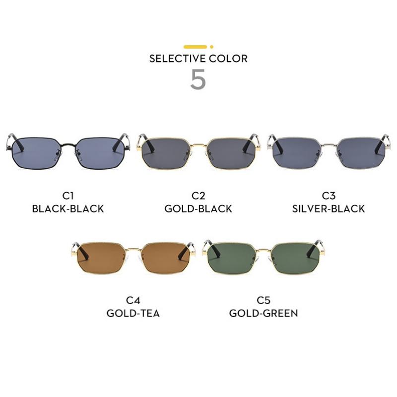 Women's sunglasses, fashionable metal square sunglasses, men's and women's driving sunglasses.
