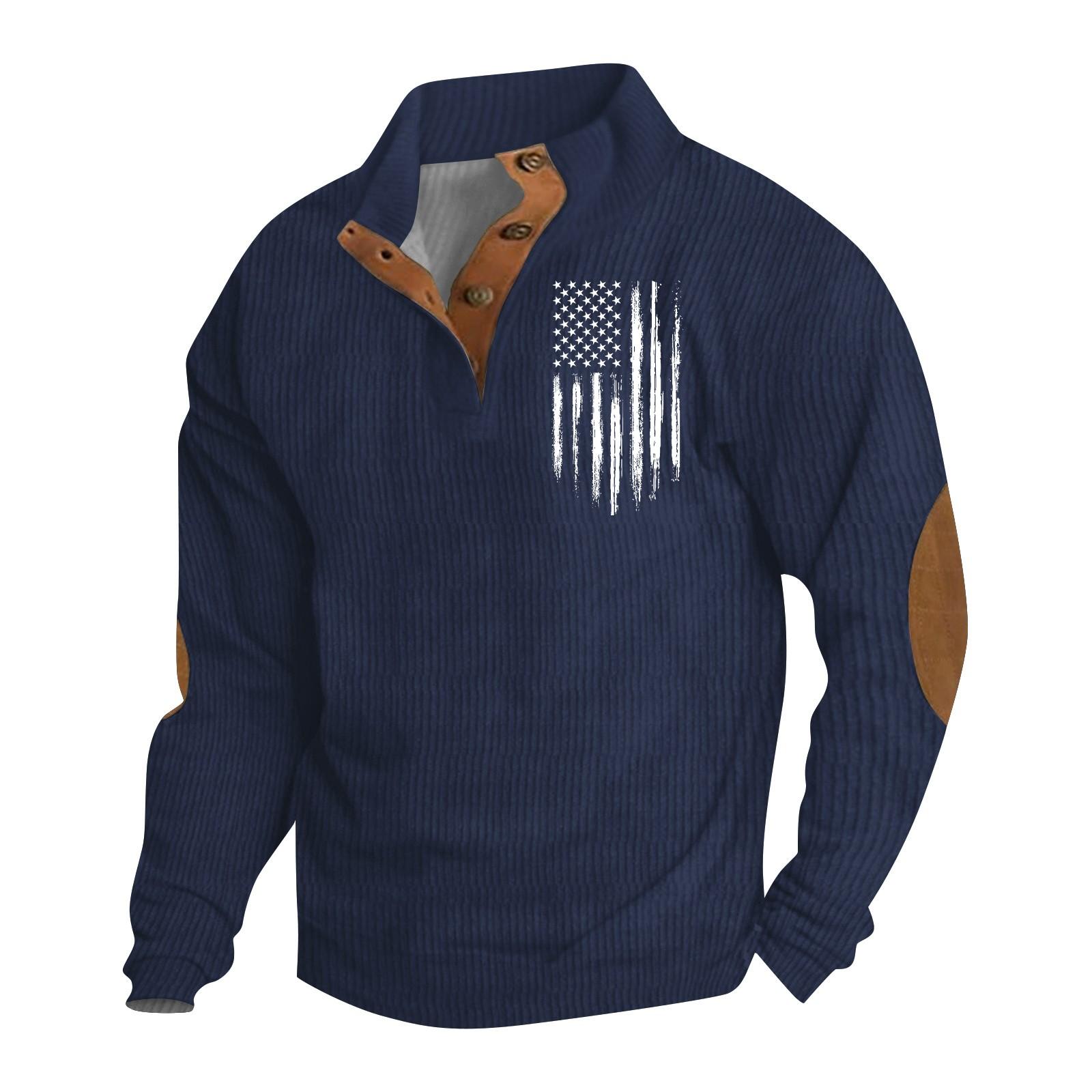 

Весна та чоловічий світшот зі стоячим коміром - це повсякденні светри для активного відпочинку XXL Темно-синій