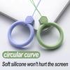 Anti-lost Mobile Phone Pendant Finger Ring Short Silicone Lanyard Silicone Pendant Ring Soft Multicolor Keychain Keys Cord