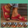 Damen Keilabsatz Sandalen mit Aussparungen, Lässige Sandalen mit Offener Zehenpartie, Weiche Sohle, Zum Hineinschlüpfen, Leichte Outdoor-Sandalen für den Sommerurlaub