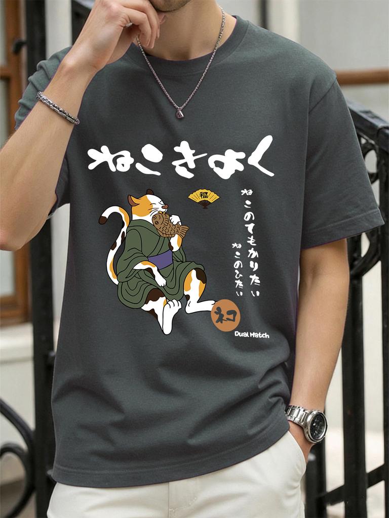 Original Japanese Retro Cat Printed TShirts Womens Summer Cotton Tops ONeck Soft Loose Short Sleeve T Shirt Casual Clothes