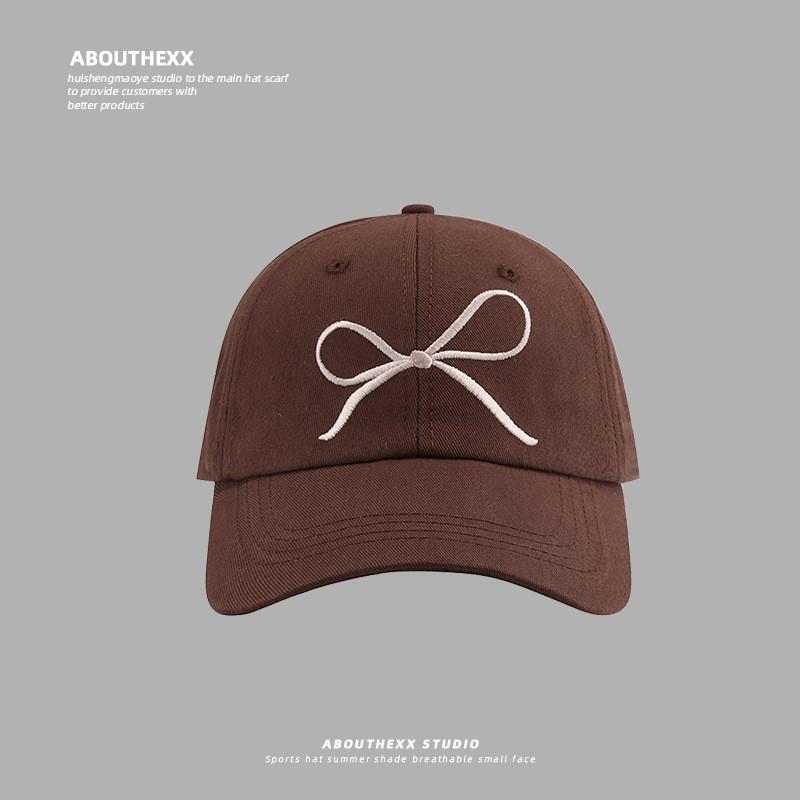 Bow Embroidered Baseball Cap With Sunshade And Breathable Cotton For Teens And Adults