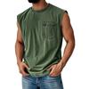 Men's Summer Solid Color Pocket Sports Vest Men's Sports Casual Vest