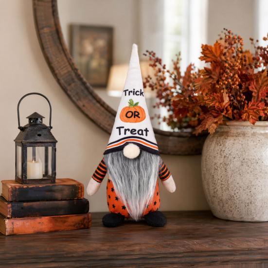Reusable Halloween Decorations Gnome Decor, Rudolph Faceless Doll Figurine for Shelf Table, Spooky Home Decor Cute Ornament Party Home, Trick or Treat