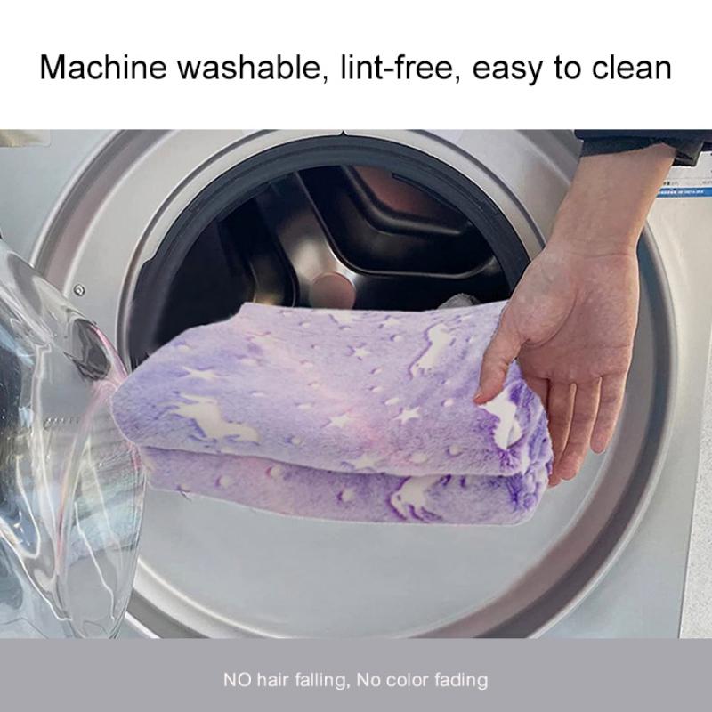 Luminous Blanket Soft Fluffy Glow In the Dark Cute Cozy Glowing All Season Throw Plush Children Air-conditioned Quilt