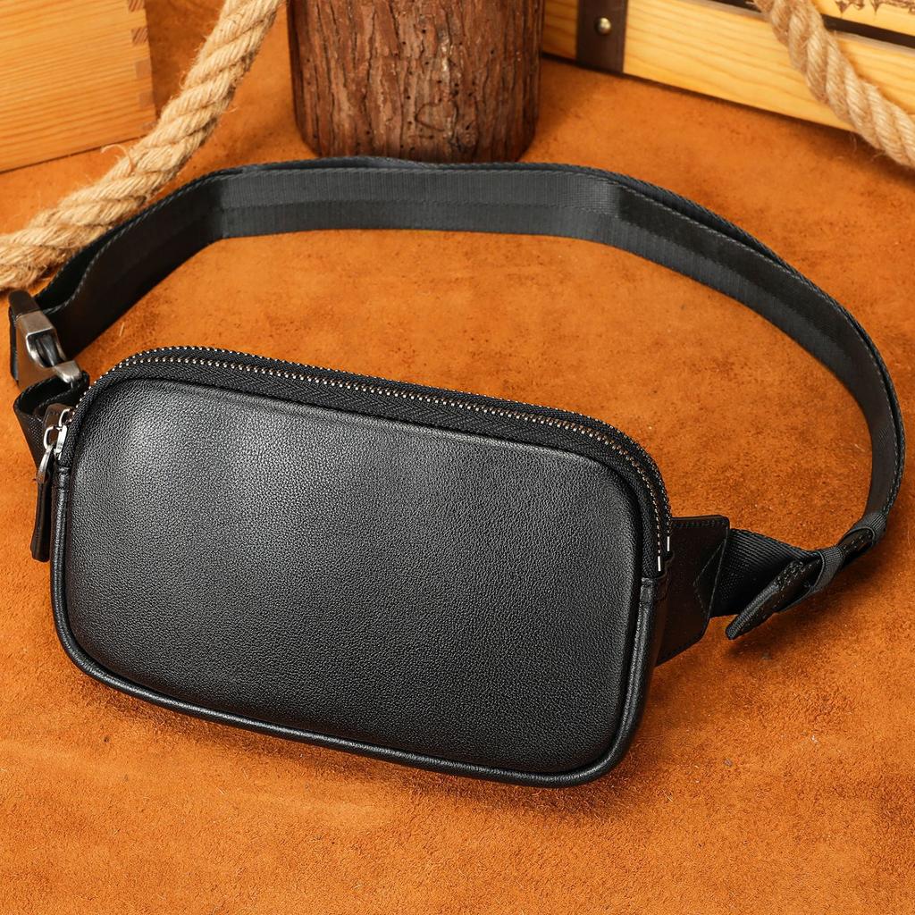 All-purpose Crossbody Leather Casual Trendy Shoulder Bag with Multiple Functions and Portability for The Waist.