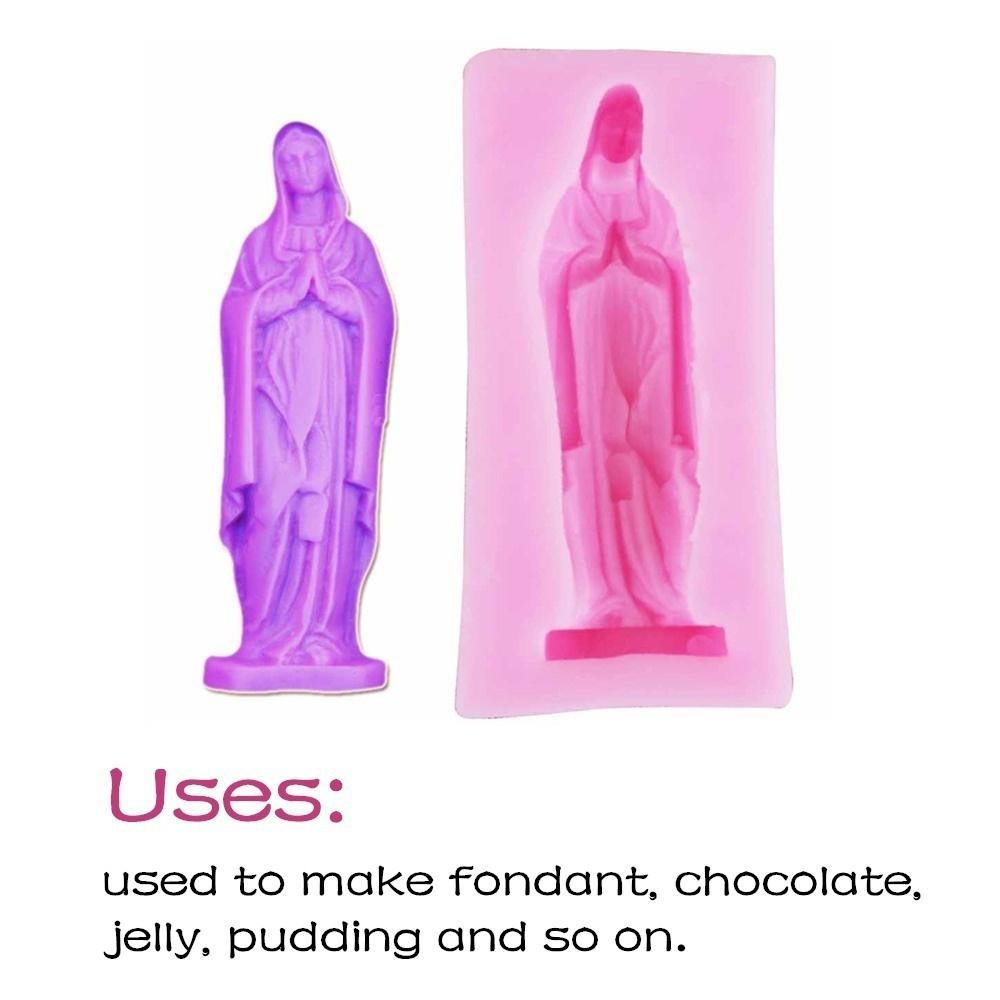 Virgin Mary Shaped 3D Fondant Cake Silicone Mold for Soap Polymer Clay Molds Chocolate Pastry Candy Making Decoration Tools