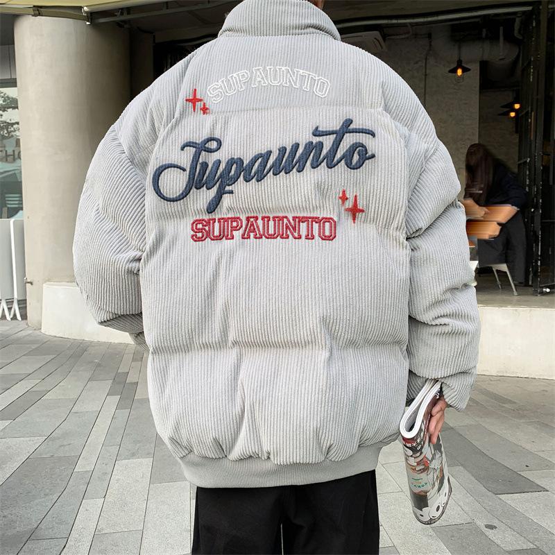 Kord Samt Baumwollgepolsterte Herren Winter Neu Retro Baumwollgepolsterte Jacke Locker Gepolsterter Mantel