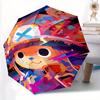 1 pz One Piece Chopper Ombrello Pieghevole Portatile Carino con Apertura/Chiusura Automatica e Struttura a 8 Stecche per Donne/Uomini, Uso Stagione Unica a0901062