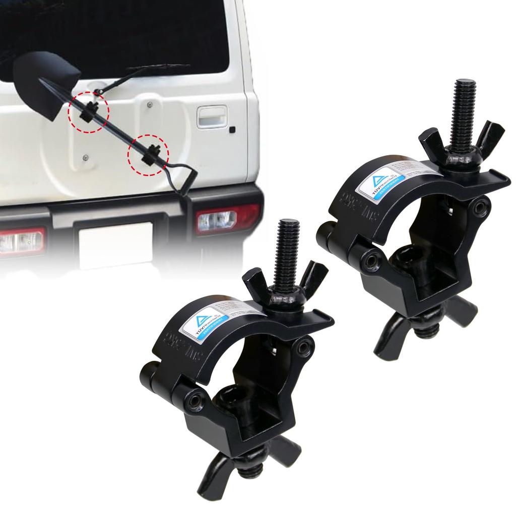 Kiload Scoop Fixed Rear Compatible with Jimny JB64 2 Pieces Holder, Universal, Off-Road, 4WD, Mount, JB74, Black,