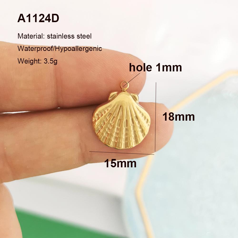 2pcs/lot Pendant Charm Fish Ocean Shark Starfish Lobster Coral Necklace Earring Stainless Steel Gold PVD Red