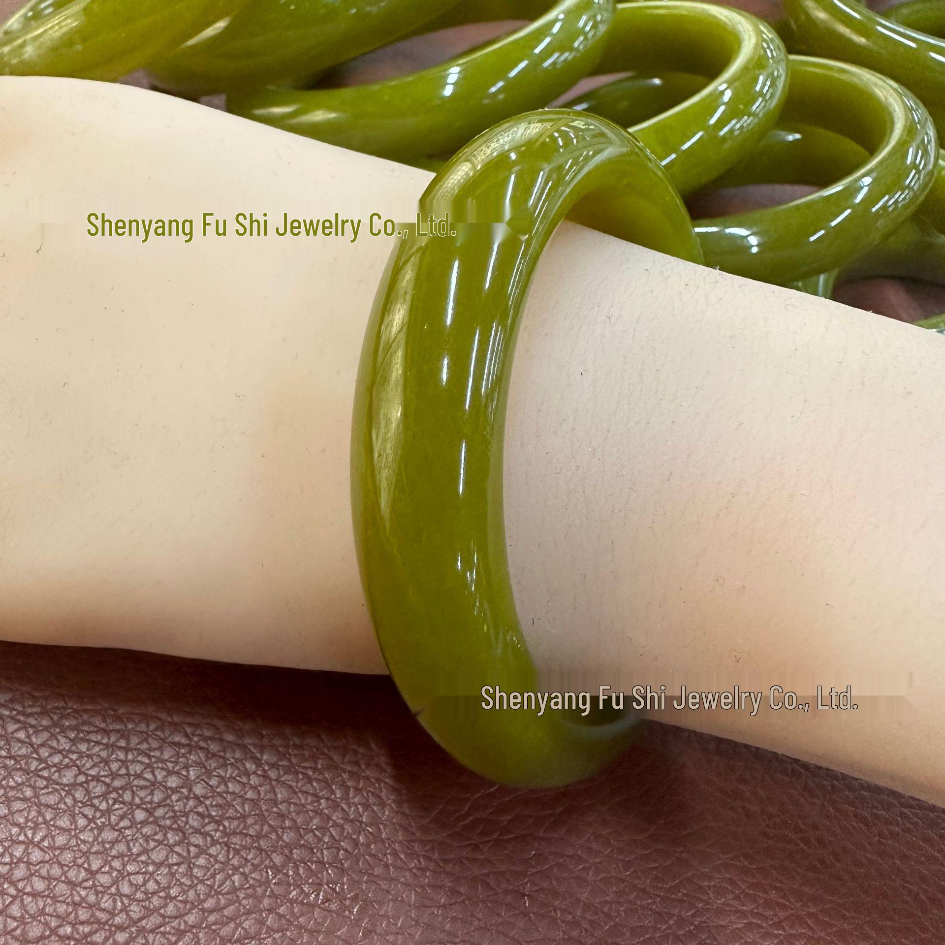 Natural Xiuyan Jade Bracelet - Exquisite Oily Avocado Green, Large Quantity In Stock Inner Diameter 52-53mm