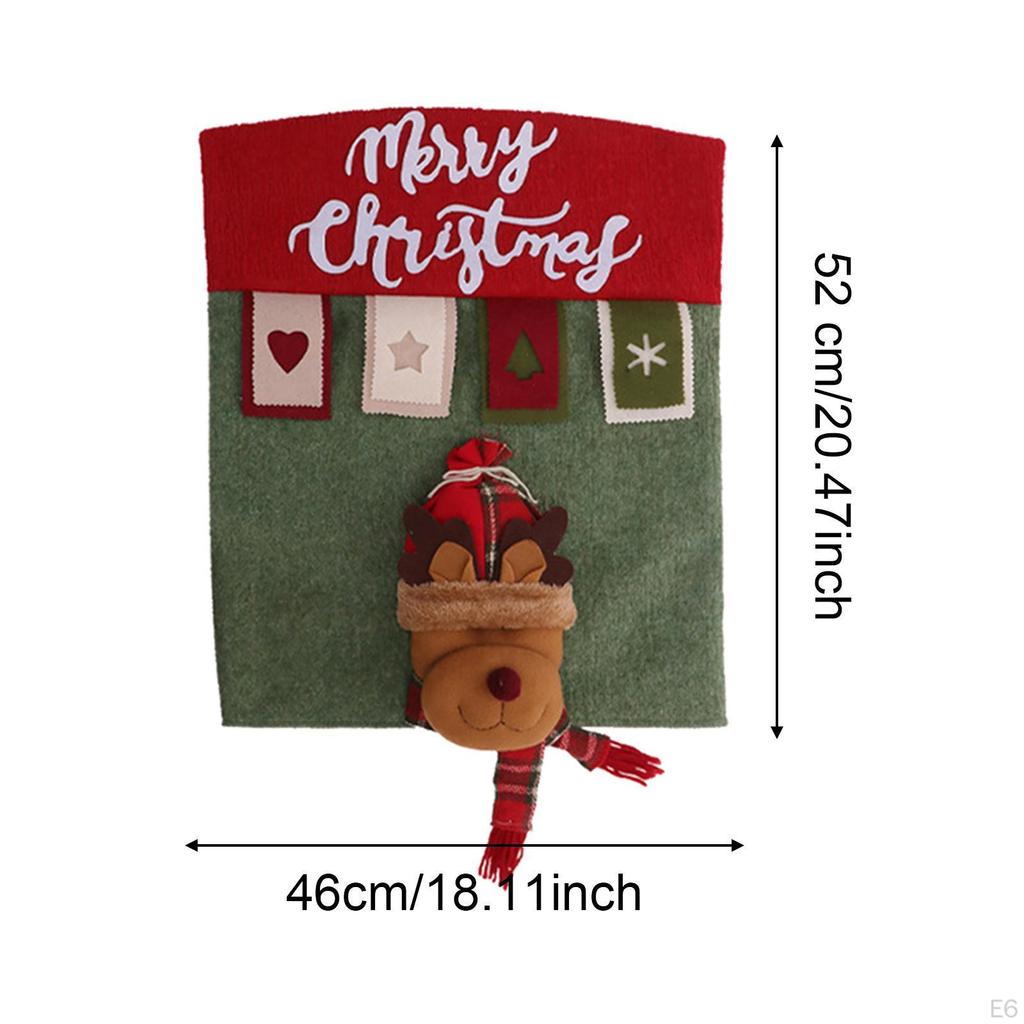 Christmas Back Chair Cover Protection Washable Sturdy Dining Decoration for Festival