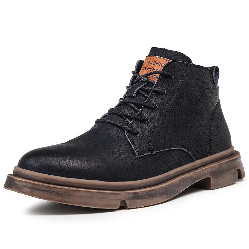New Martin boots men's shoes spring and autumn boots medium top men's boots British high top short boots casual tooling shoes