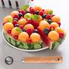 Wooden Handle Melon Baller Stainless Steel Salad Spoon Multifunctional Seed Remover  Carving