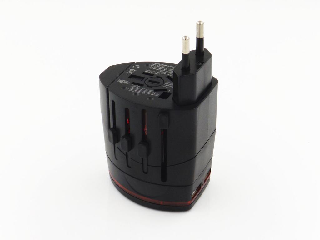 Globaler Reise-Steckerleiste mit Universal-USB-Adapter