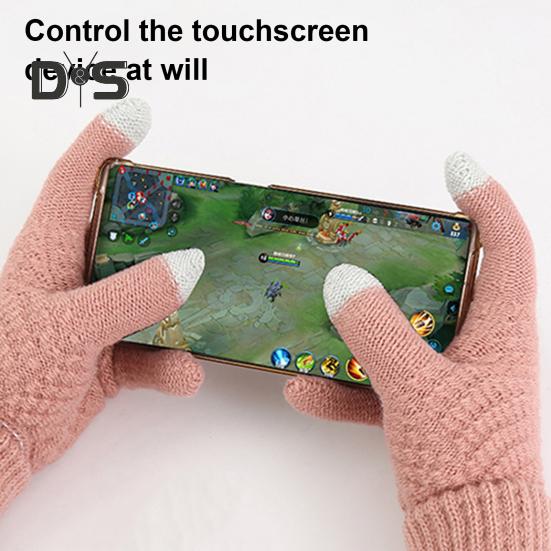 3 Pcs/Set Unisex Winter Hat Scarf Gloves Set Thick Knitted Ear Protection Cap Gloves Stretchy Plush-lined Windproof Winter Dome Beanie Neck Wrap Set