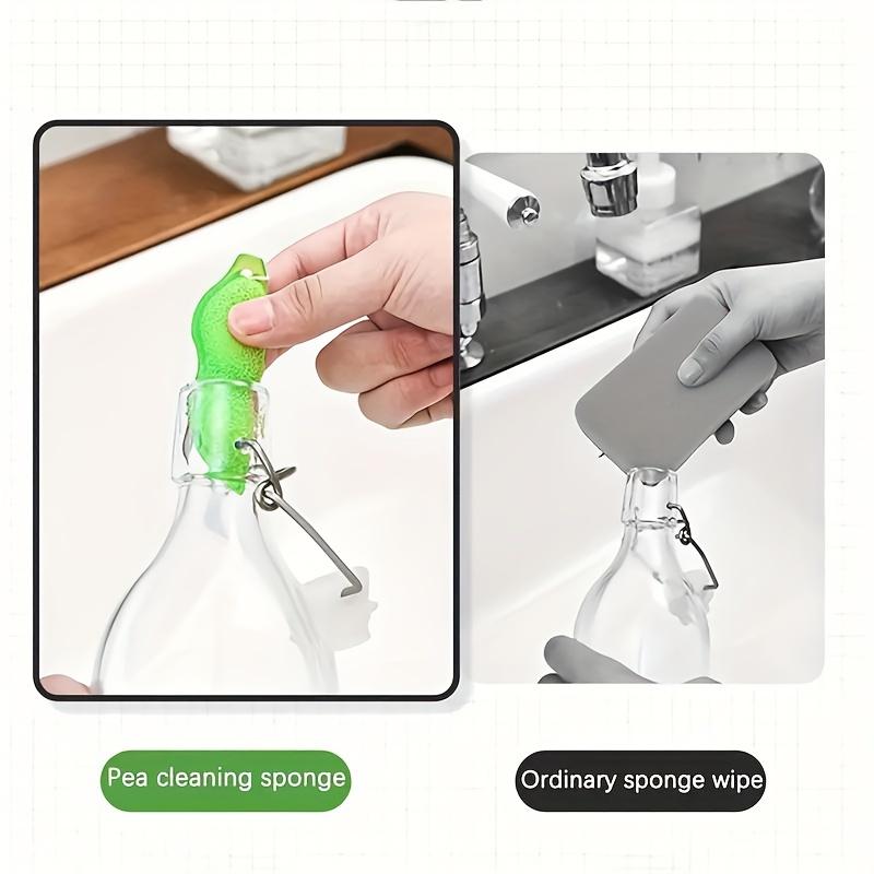 3pcs, Magic Beans Bottle Cleaner, Reuseable Bottle Cleaning Sponge, Beans-Shaped Bottle Cleaning Sponge, Small Caliber Cleaning Tools, Dishwashing