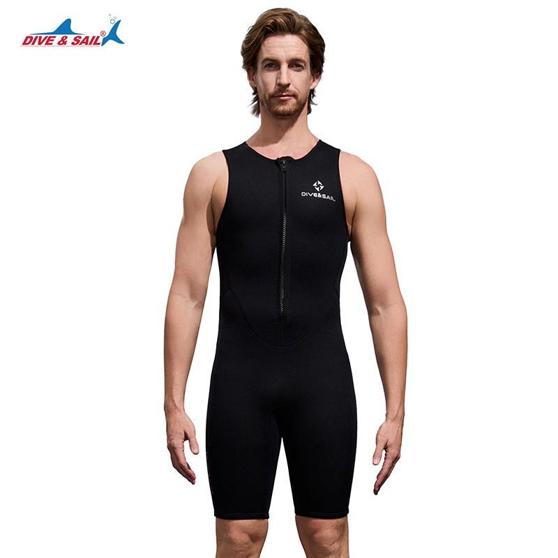 2MM Diving Suit Front Open One-piece Warm Sleeveless Thick Cold-proof Snorkeling Surfing Pants XXXL