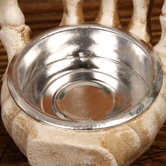 Halloween Candle Holder Spooky Resin Grim Reaper Skeleton Human Organ Statue Tabletop Tea Light Holder for Home Office Kitchen Mantel Decor