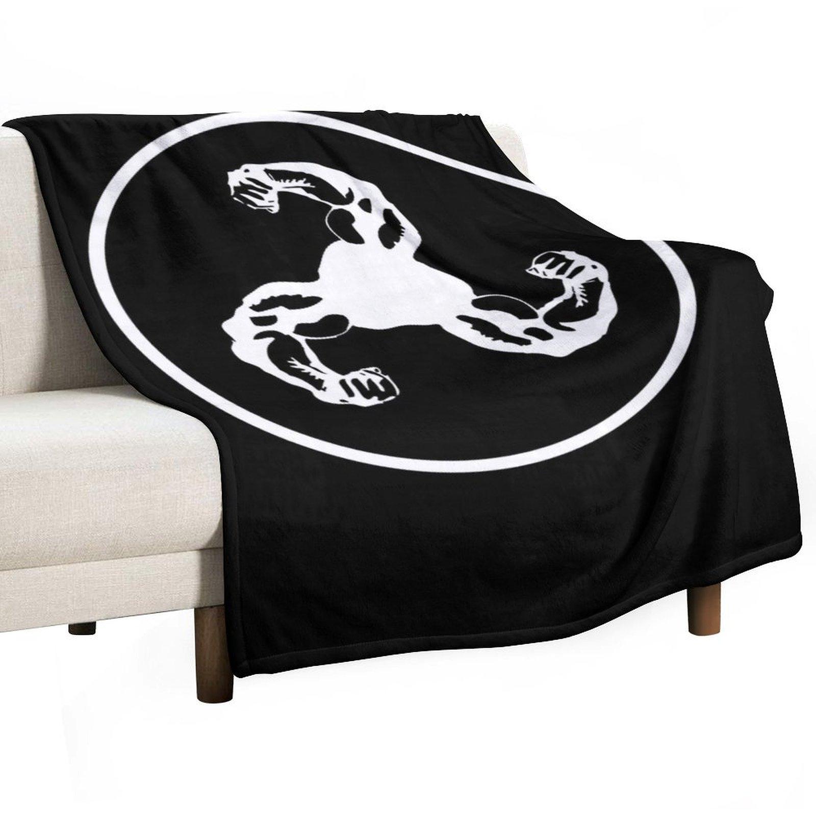 Bicep Logo (White on Black Disc) Throw Blanket Flannel Fabric Thermal Soft Plush Plaid Cute Plaid Blankets 30x40in