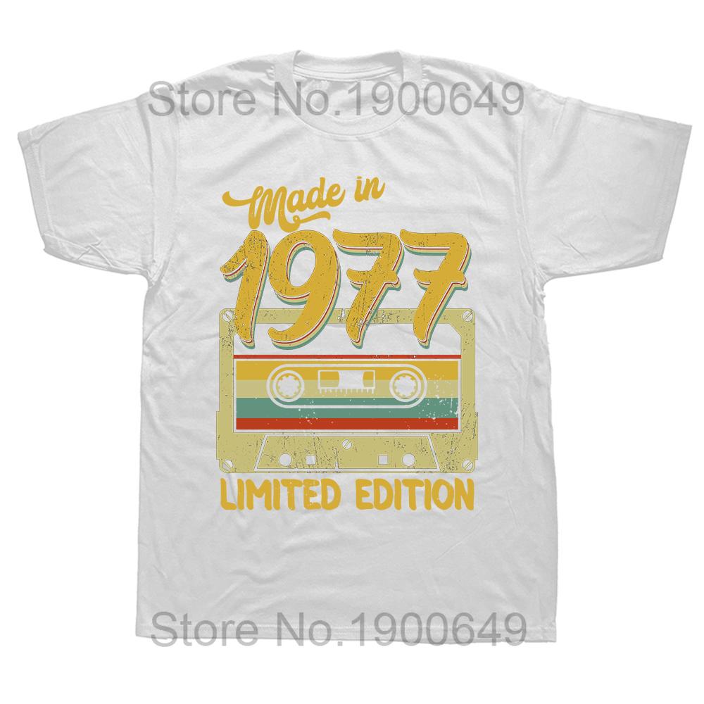 Κατασκευασμένο το 1977 Περιορισμένη Έκδοση Δώρο Γενεθλίων Μπλουζάκια Κρουαζέ Μπλούζες κοντομάνικες Μοντέρνα Μπλουζάκια Ρούχα Casual Βασικά Μπλουζάκια