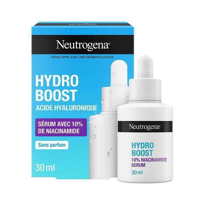 Neutrogena Sérum Hydro Boost 10% Niacinamide flacon pipette compte-goutte 30 ml