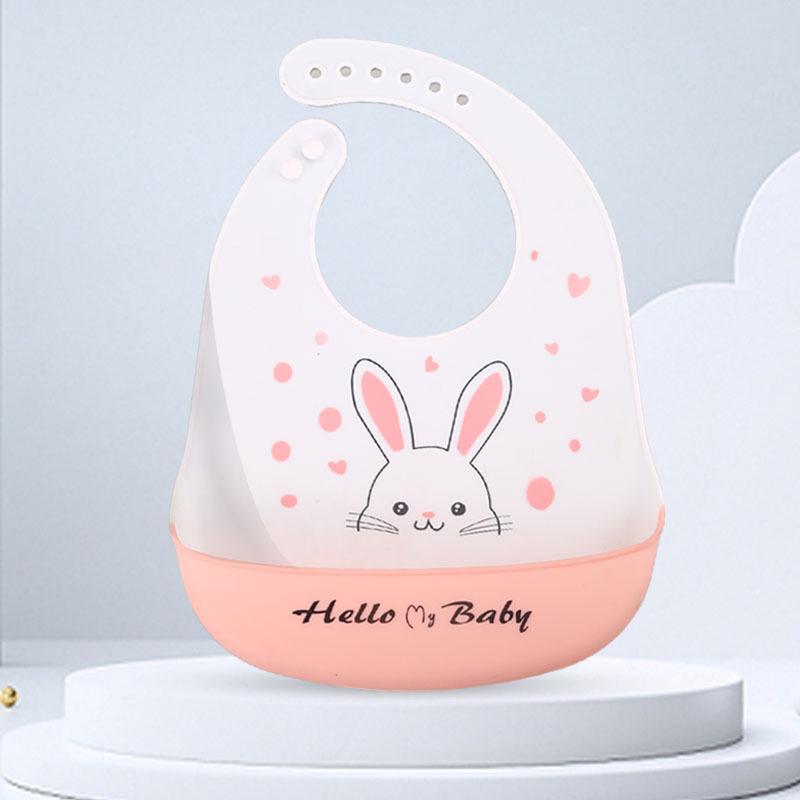 Waterproof Silicone Baby Bib - Large, Wash-Free, Drool & Meal Bib for Newborns and Children