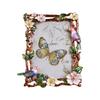 Elegant Emaille Bloemen Vogel Metalen Fotolijst Met Strass Accent Antiek Fotolijstje Voor Tafelblad Planken Decoraties