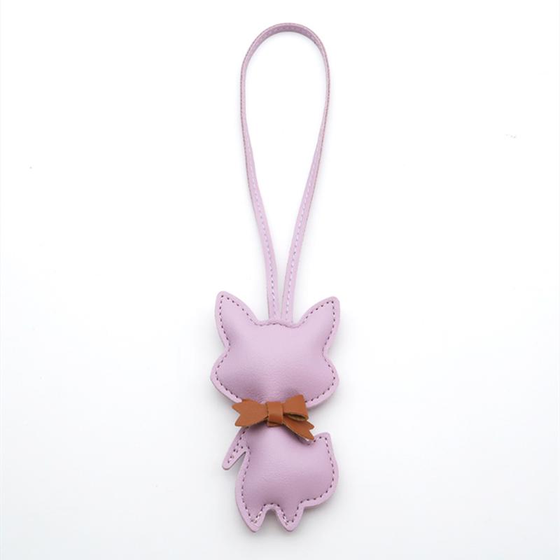 Fox Keychain PU Leather Animals Keyring Hanging Ornament Backpack Handbag Charm Gift For Men Women Bag Charms