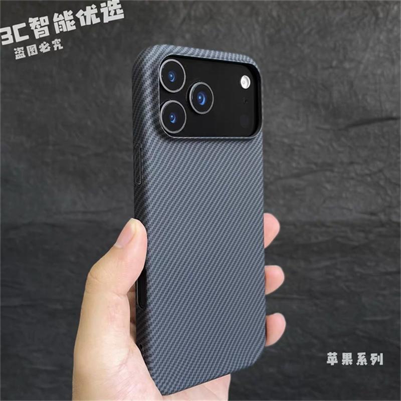 Matte Hard Case For iPhone 17 Pro Max 17 Ari Ultra Thin PC Carbon Fiber Texture Pattern Back Cover Lightweight Shell Bumper