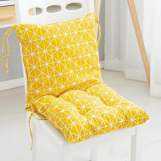 High Back Chair Cushion Geometric Print Rocking Chair Cushion Seat And Back Cushion with Straps for Outdoor Patio Chair