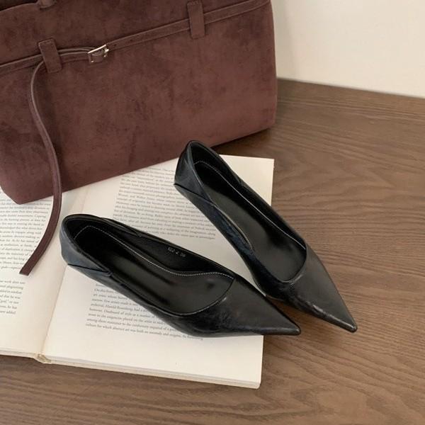 Pointed Retro Sweet Stiletto Light Mouth Single Shoes Fashionable Versatile One-pedal Mary Jane Shoes Temperament Small Leather Shoes