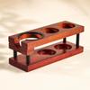 Espresso Pressing Station Wood Grain Finish Multiple Recesses Wooden Press
