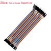 2.54mm 40P DuPont Wire Connector Set: Female-Female, Male-Female, Male-Male, 10/20/30cm, Multicolor