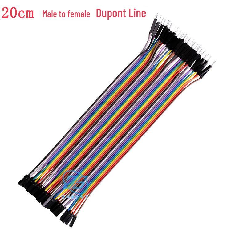 2.54mm 40P DuPont Wire Connector Set: Female-Female, Male-Female, Male-Male, 10/20/30cm, Multicolor